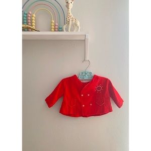 VINTAGE Baby Jacket - Handmade - Red Velvet